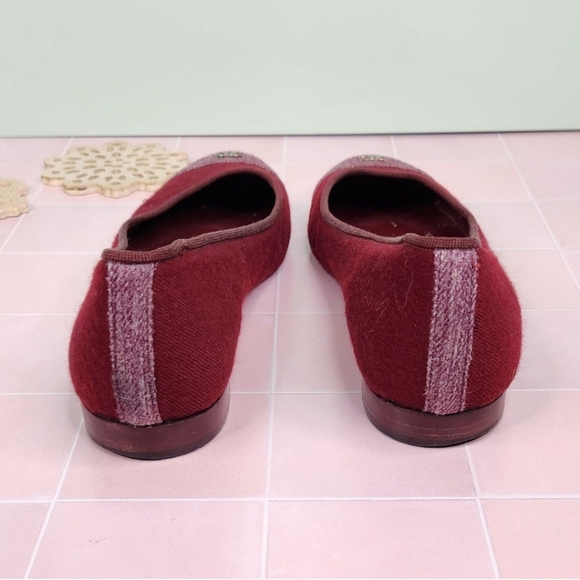 Chanel Burgundy Cap Toe Ballet Flats - Picture 5 of 11